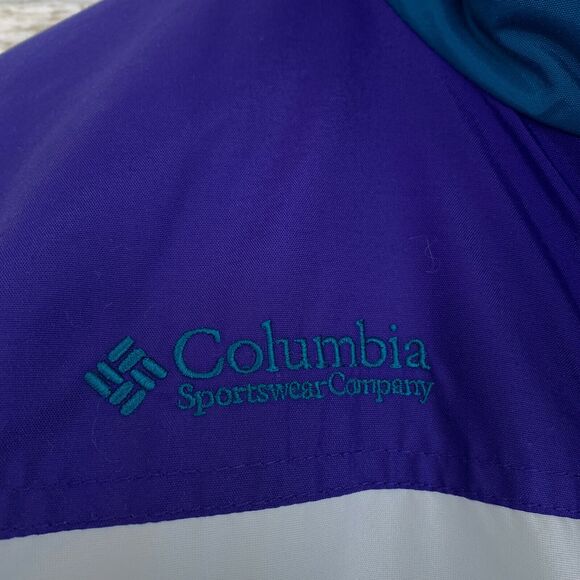 Columbia Vintage 90s Bugaboo 3 in 1 Ski Jacket Purple Blue Retro Kids Unisex 7 8 - Picture 3 of 11